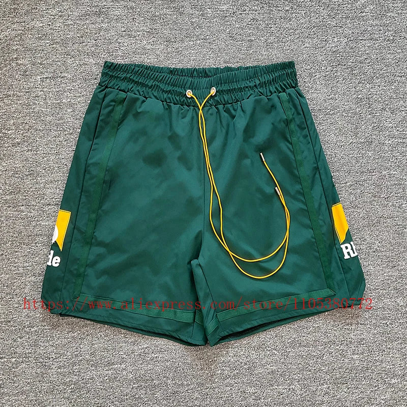 New Arrival RHUDE Print Casual Shorts Loose Street Shorts with Pockets Men's High Quality Shorts