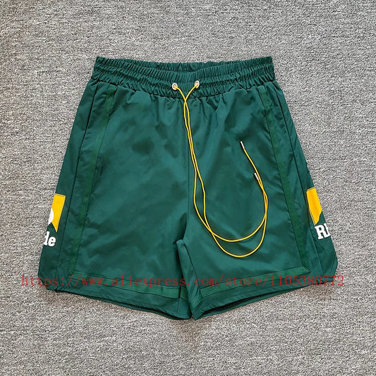 New Arrival RHUDE Print Casual Shorts Loose Street Shorts with Pockets Men's High Quality Shorts
