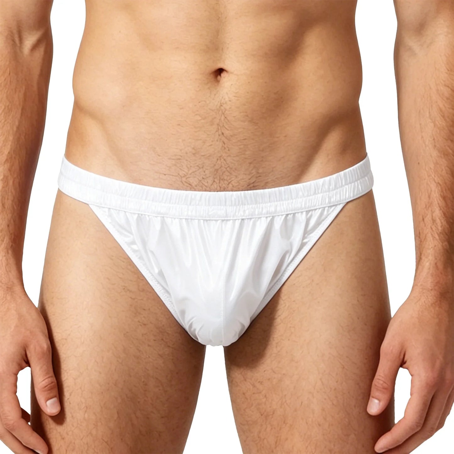 Mens Waterproof Diaper Cover Panties Elastic Waistband Glossy Briefs Leakproof Elderly Special Needs Adaptive Underwear Swimwear