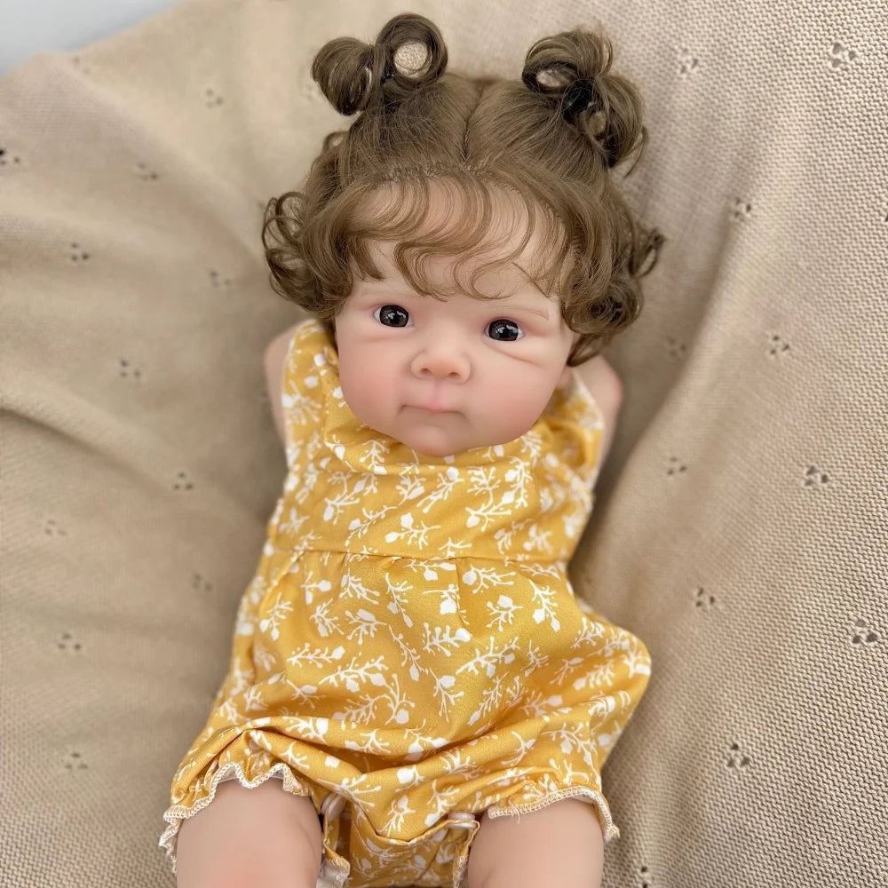 AONPENG 45cm Lifelike Reborn Baby Doll Toy with Vinyl Limbs And Cloth Body Kid's Fashion Birthday Gift Playhouse Bedtime Toy