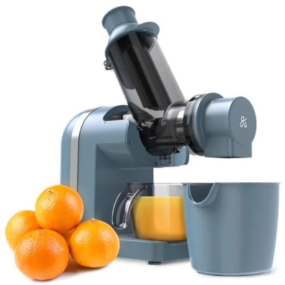 Cold Press Juicer for fruits and vegetables, stone blue slow masticating extractor with quiet motor, high juice yield, easy to