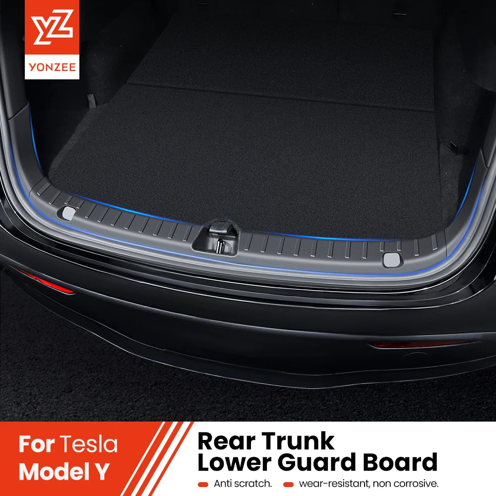 YZ For Tesla Model Y Juniper 2026 Trunk Sill Plate Protector TPE Rubber Protector Tesla Threshold Bumper Pad Prevent Scratching