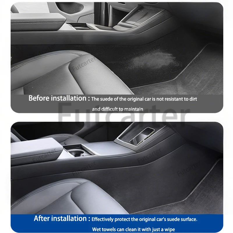 For Tesla ModelYL Y Juniper2025 Car Central Control Side Anti Kick TPEWaterproof Anti-dirt Fullcoverage Anti Kick Protective Mat
