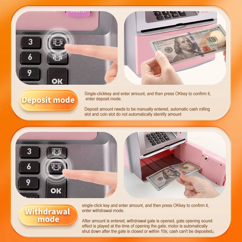 Children's piggy bank coin storage box ATM piggy bank boys and girls creative password box toy gift