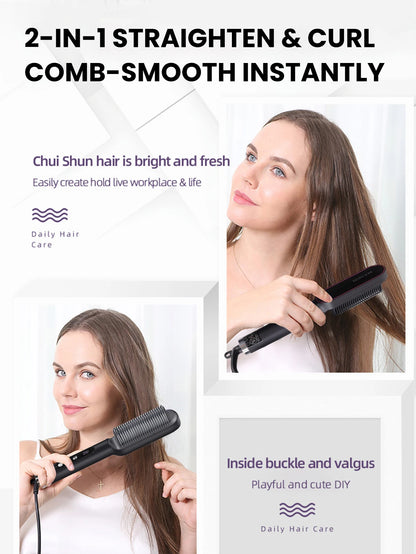 KSKIN Professional Hair Straightener 6 Gear Regulation 20 Million Negative Ion Brush Anti Scald Static Straightener Brush