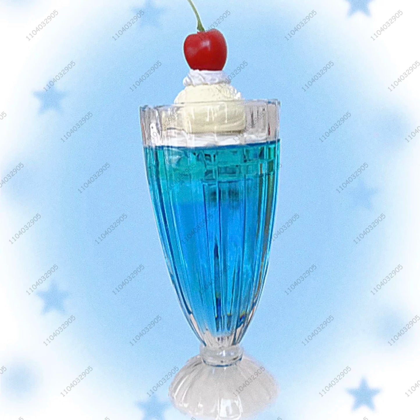 Blue Soda Drink Cup Craft Soda Ice Cream Topping Glass Cup Creative Gift Handicraft Desk Ornaments Girls Room Decoration Gift