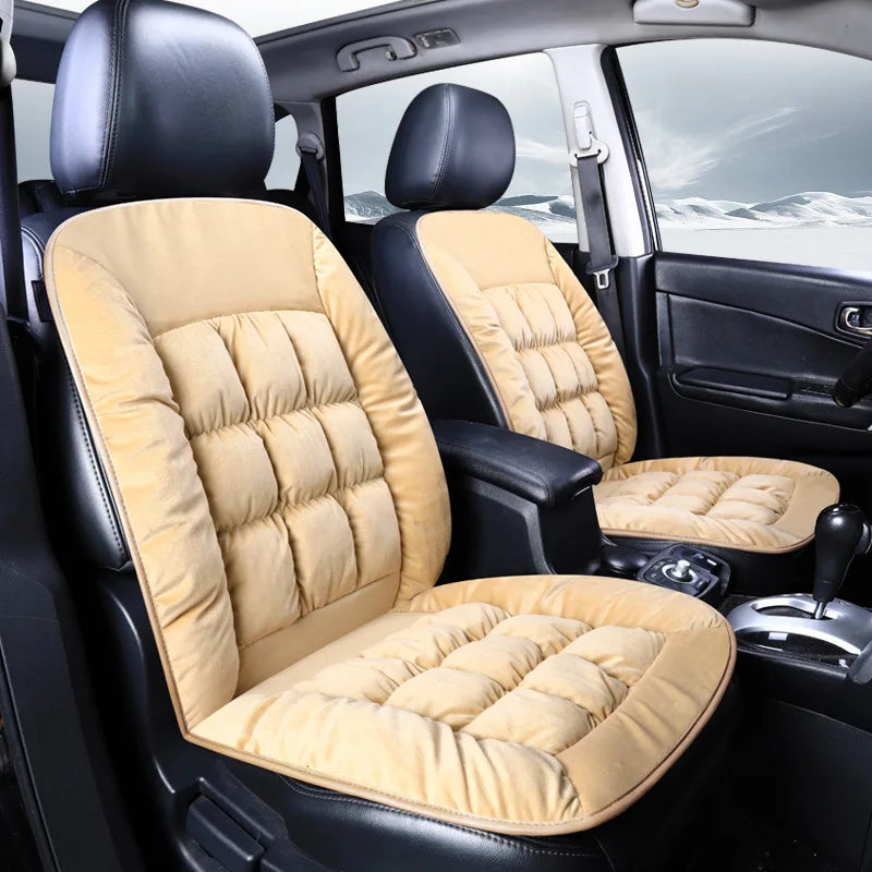 New Winter Luxury Car Seat Cushion 2025 Plush Plaid Thickening Warm Suv Universal Front Single Seat Cover Comfortable Breathable