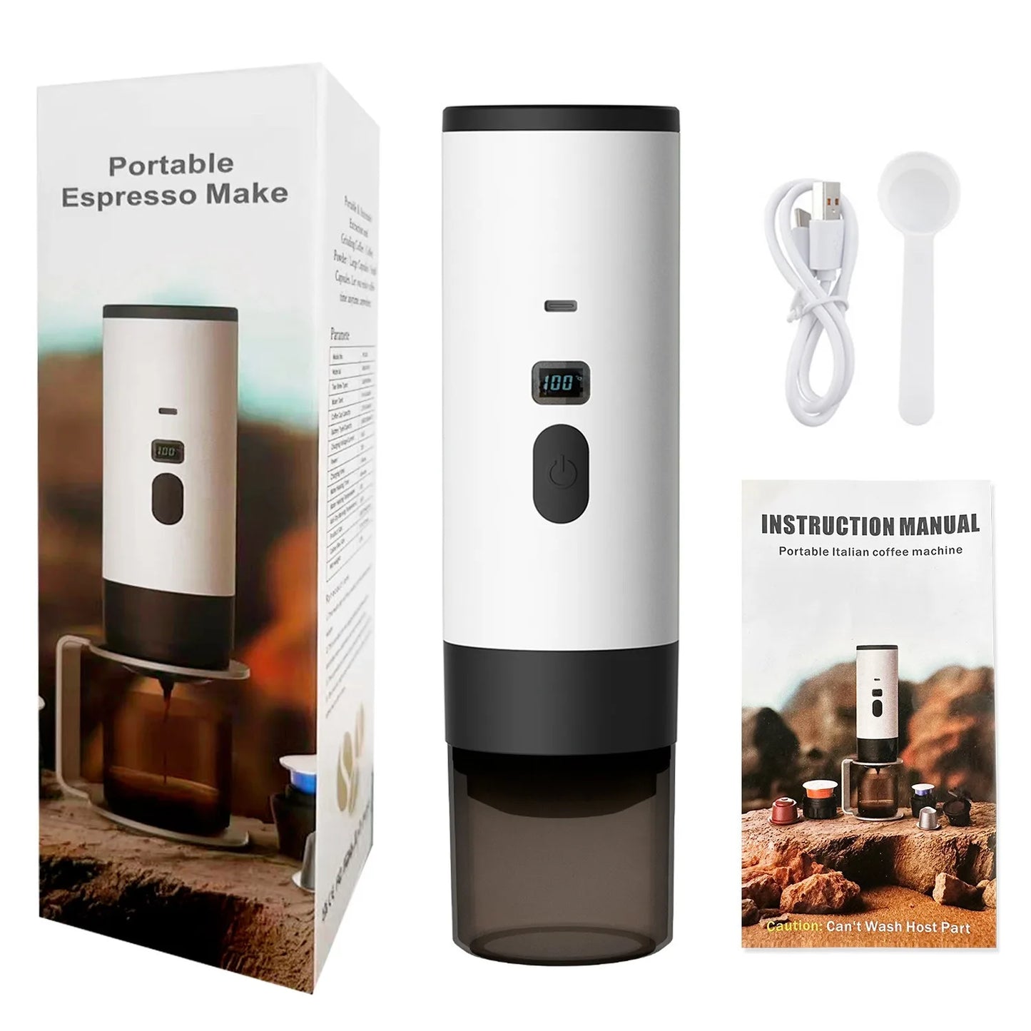 UURMI Portable Coffee Machine Wireless 3-in-1 for Ground Nespresso DolceGusto Capsule 15Bar 7800mAh Digital Display