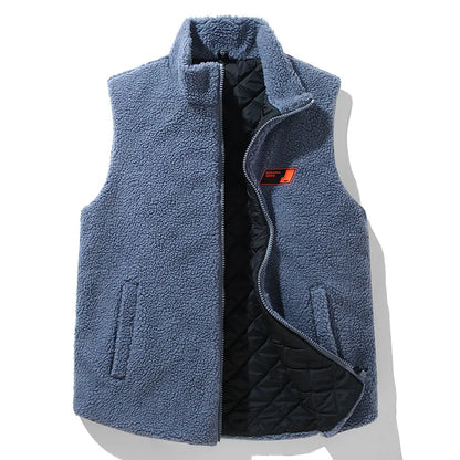 Winter Lambwool Vest Men 12XL Plus Size Vests Winter Thick Warm Vests Male Fashion Casual Sleeveless Jacket Big Size 12XL