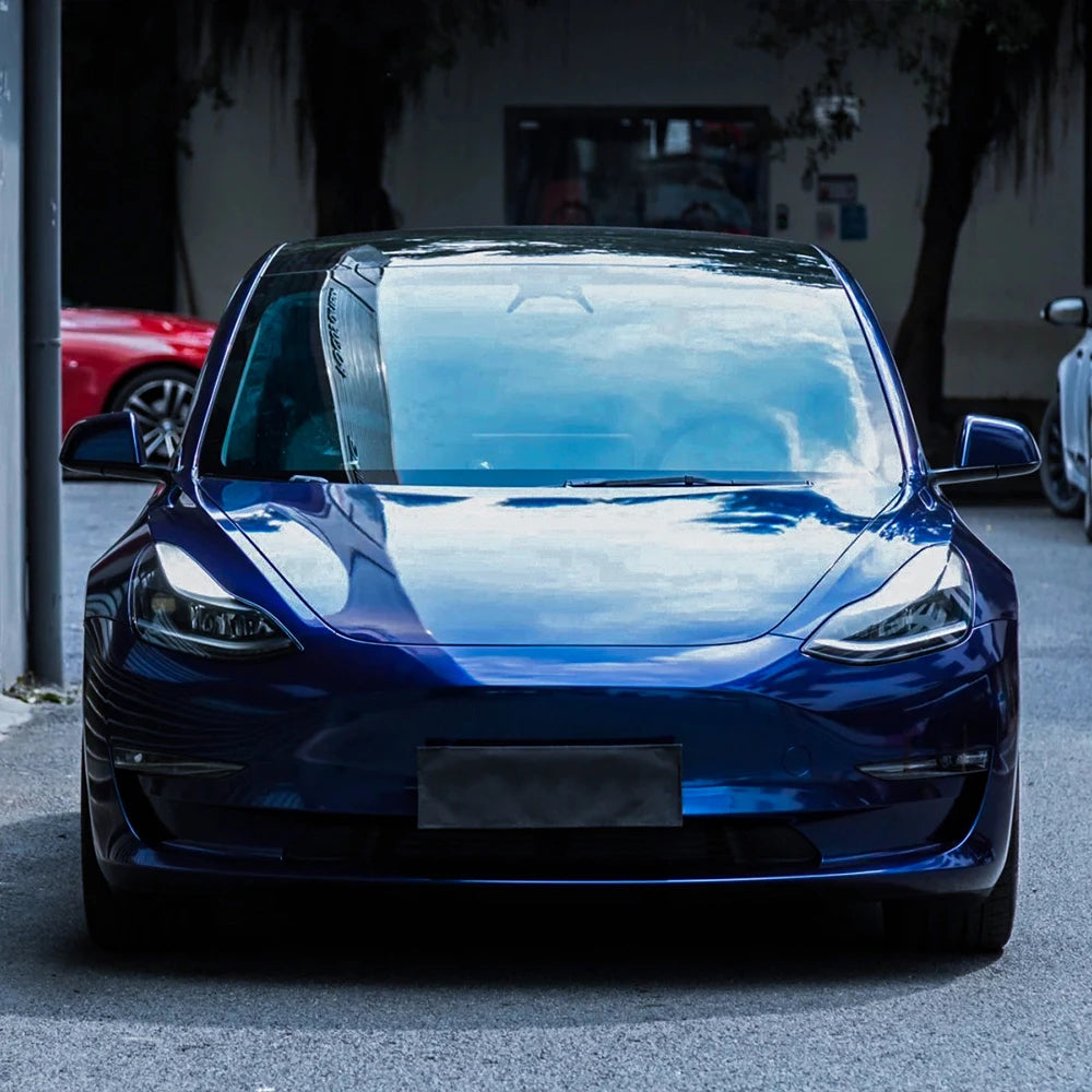 Premium PET Tanzanite Blue Metallic Vinyl Wrap Film for Cars Motorcycles Full or Partial Body UV-Resistant Removable Accessories