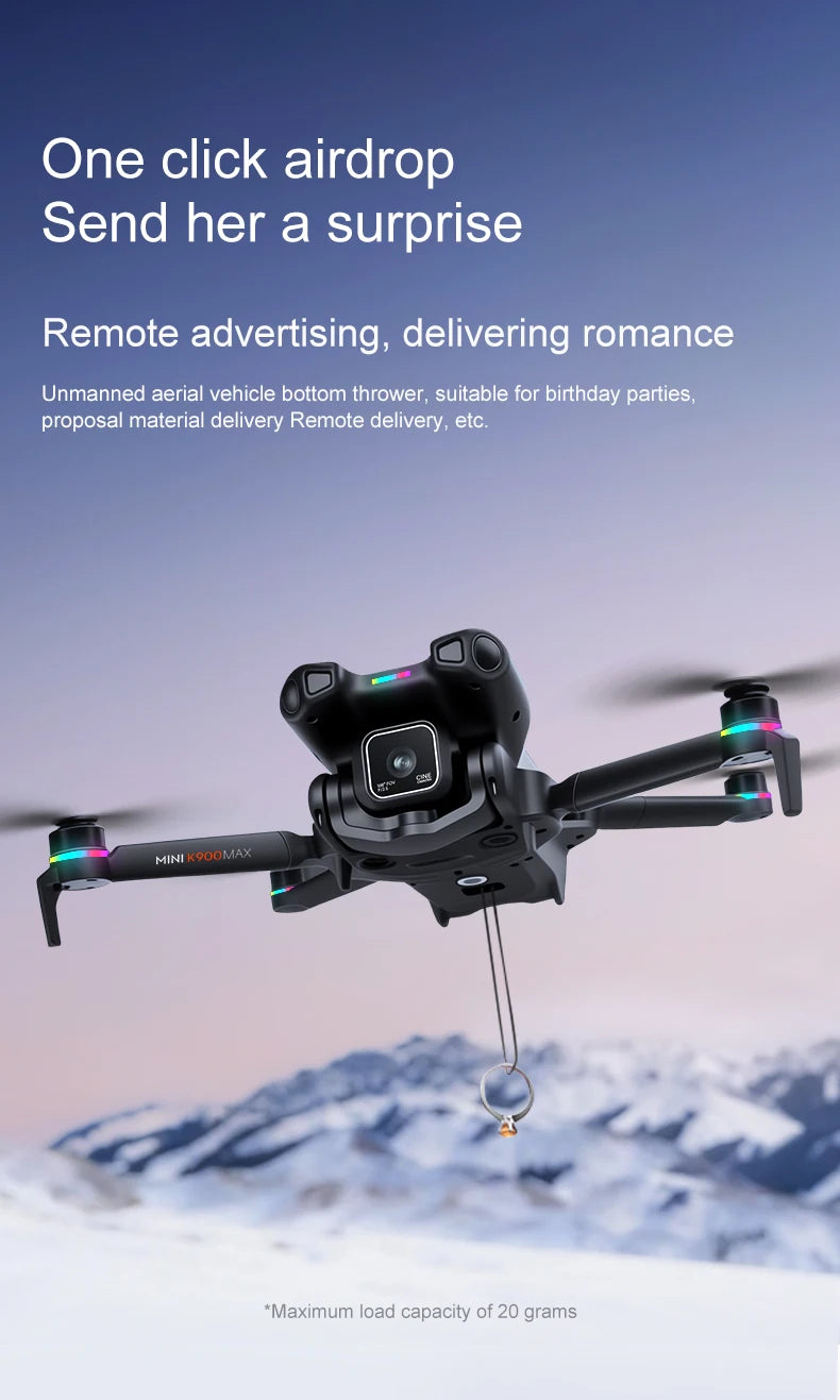 K900 MAX 8K Professional Drone with Dual Camera WiFi FPV Aerial Photography 360° Obstacle Avoidance Quadcopter airdrop Drone Toy
