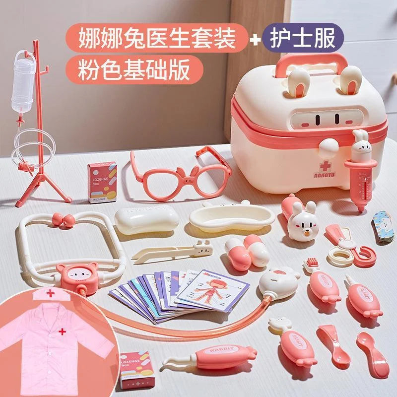Kids Doctor Play Set Medical Kit Toys Educational Role Play Gift with Stethoscope Syringe Dentist Tools for Boys & Girls