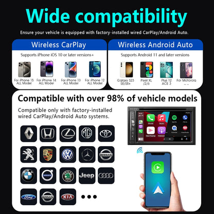 2026 4in1 New Upgrade Carplay Adapter Wireless Android Auto Mirror Link Smart MiNi AI Box USB Plug and Play Auto Connect WiFi