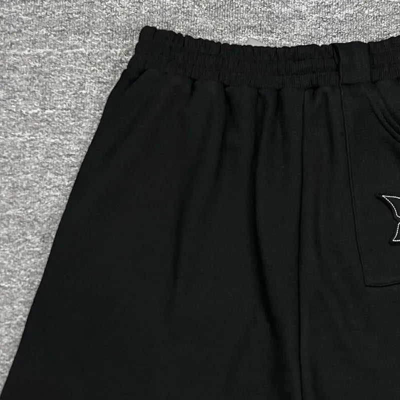 2026ss Summer Embroidery Mertra Shorts High Street Men Women Casual Drawstring Patchwork Splicing Cotton Short Pants