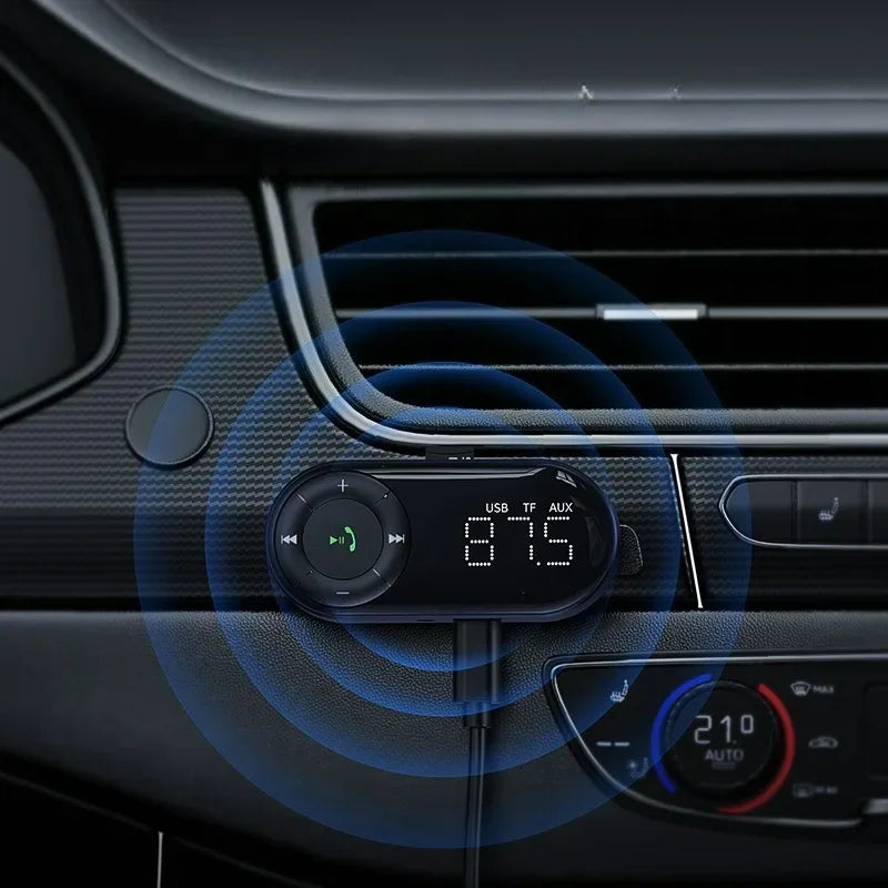 Car FM Receiver for Car Bluetooth Audio Receiver Car Hands-free Music Receiver Display Bluetooth 5.3 FM Transmitter