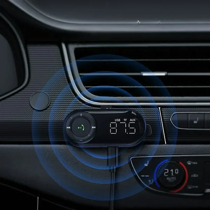 Car FM Receiver for Car Bluetooth Audio Receiver Car Hands-free Music Receiver Display Bluetooth 5.3 FM Transmitter