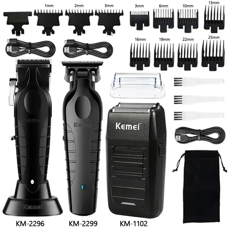 Kemei Hair Clipper Kit KM-2296 KM-2299 KM-1102 Men's Electric Hair Trimmer Machine Professional Hair Cutting Machine for Men
