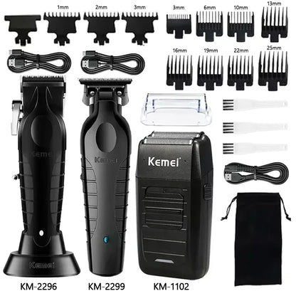 Kemei Hair Clipper Kit KM-2296 KM-2299 KM-1102 Men's Electric Hair Trimmer Machine Professional Hair Cutting Machine for Men