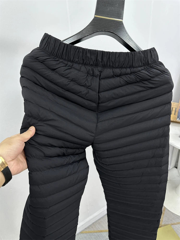 Lightweight Insulated Outdoor Sports Men's Cotton Pants Windproof Water-Resistant Casual Trousers for Winter Cold Protection