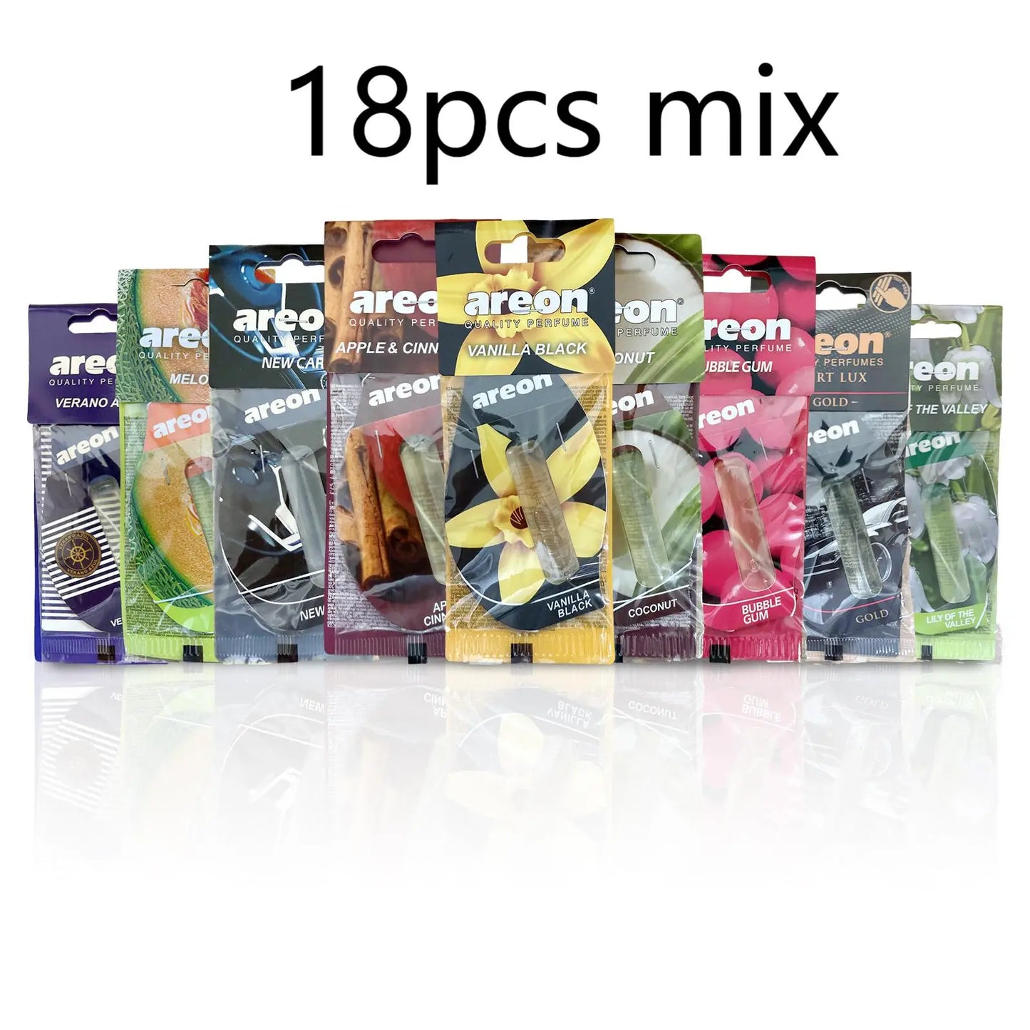 3-18pcs Car Air Freshener Natural Tea Fragrance Vehicle-mounted Hanging Vanilla Scent Water Drop-shaped Car Interior Accessory
