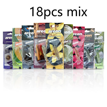 3-18pcs Car Air Freshener Natural Tea Fragrance Vehicle-mounted Hanging Vanilla Scent Water Drop-shaped Car Interior Accessory