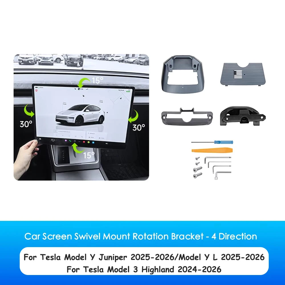 For Tesla Model 3 Highland & Model Y Juniper 2025-2026, 4-Way 2-Way Screen Rotating Bracket Swivel Display Mount