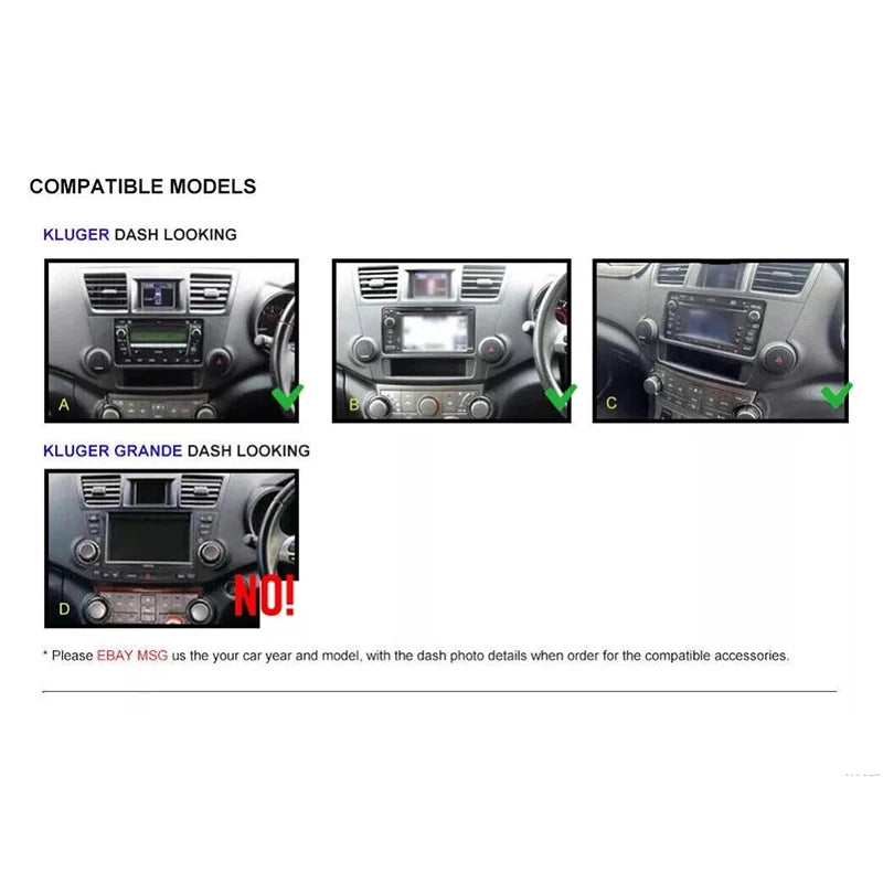 7" 4-64GB For Toyota Kluger 2007-2013 Car Stereo Radio Wireless Apple Carplay Android Auto Head Unit FM GPS BT