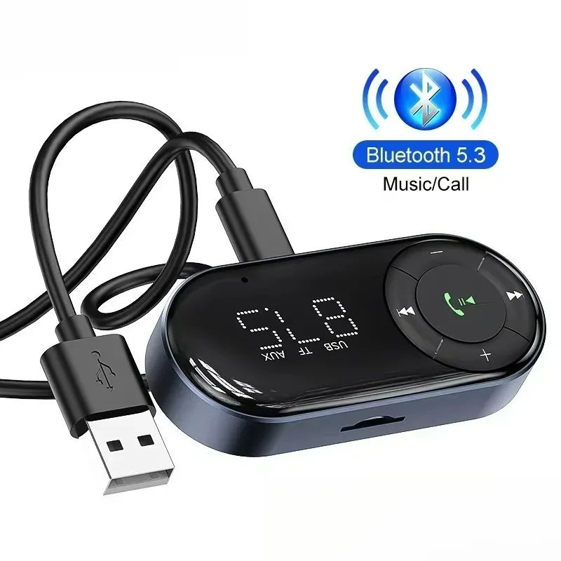 Car FM Receiver for Car Bluetooth Audio Receiver Car Hands-free Music Receiver Display Bluetooth 5.3 FM Transmitter