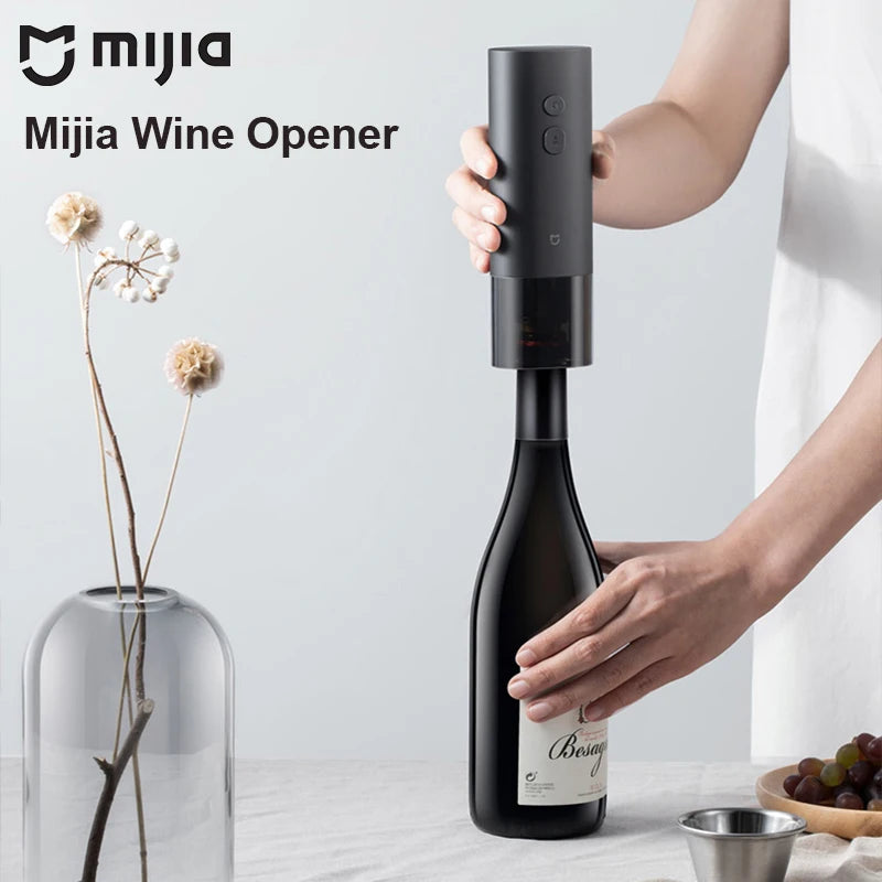 MIJIA Electric Wine Bottle Opener Foil Cutter - Automatic Cap Openers 4 AAA Dry Battery Needed Cork Screwer Kitchen Gadgets