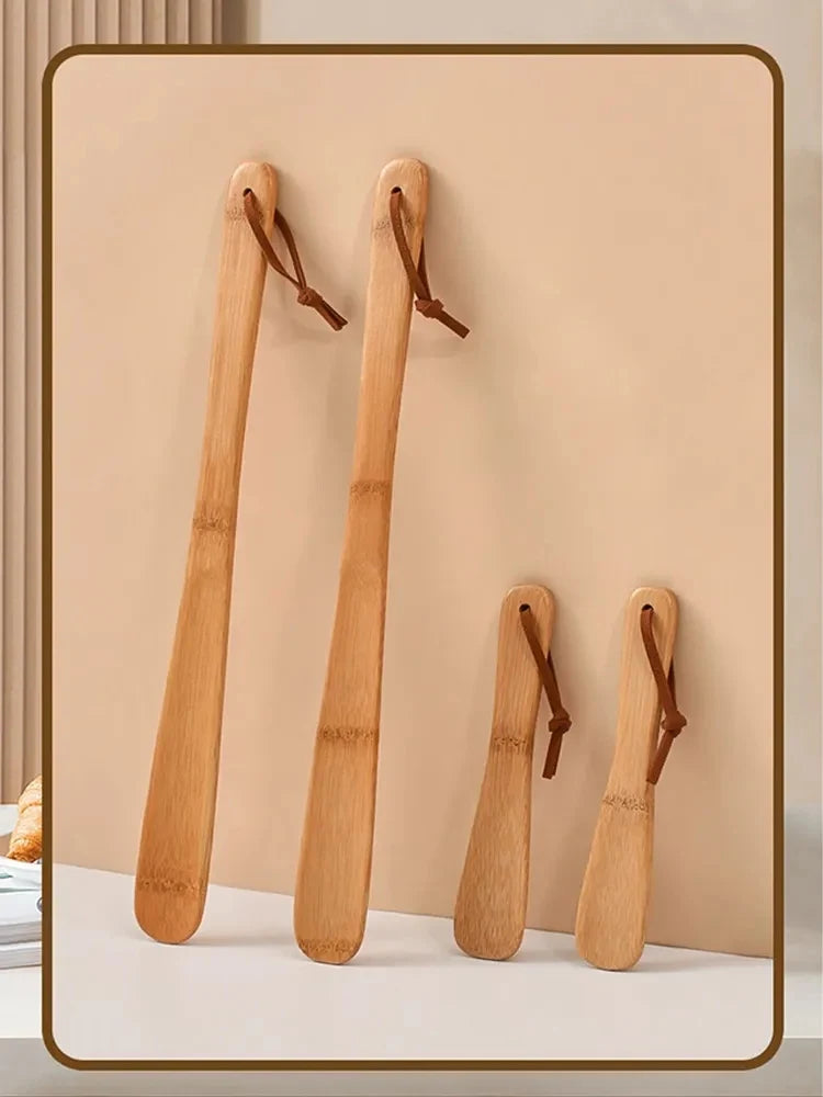 1Pc Durable Professional Wooden Shoe Horn, Shoe Lifting Spoon Household Tool for Elderly People.