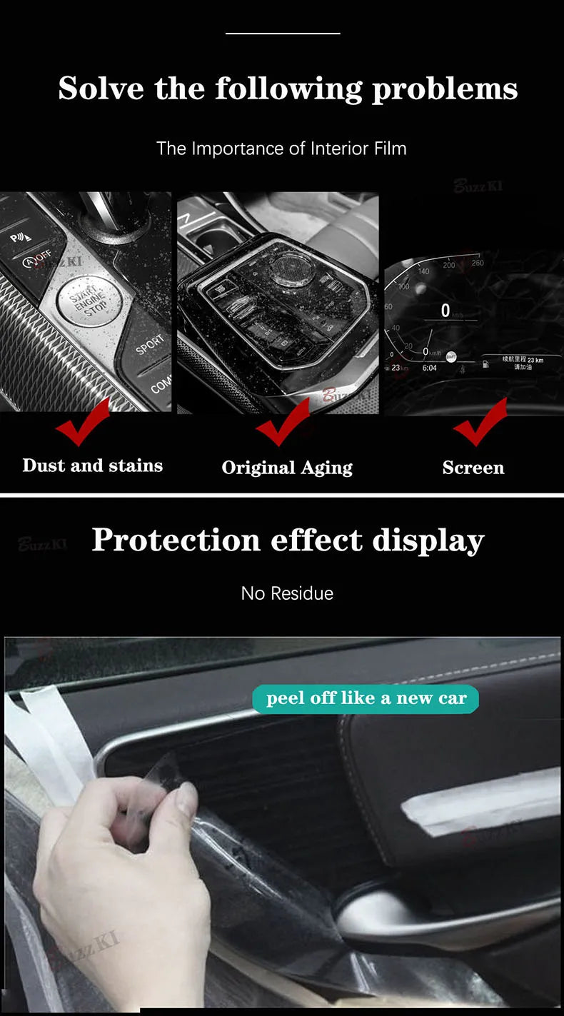 For ZEEKR 7X 2025 2024 Accessories interior film transparent TPU PPF Navigation Gear Panel Center Console Anti-scratch Sticker