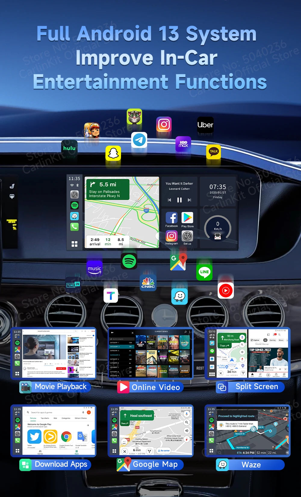2026 New CarlinKit Android 13 CarPlay AI Box HDMI Wireless CarPlay Android Auto TV Video Box Qualcomm SDM660 8-Core Split Screen