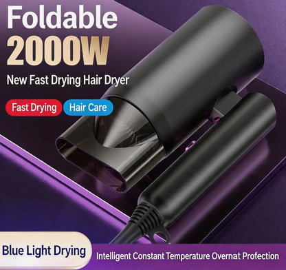 Portable Hair Dryer Hot Cold Wind Air Brush Hairdryer Negative Lonic Blow Dryer Strong PowerDryer Salon Tool 2000W