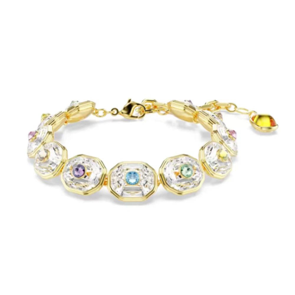 New shoe imitation pearl colored mixed cut crystal inlaid teddy bear pendant exquisite romantic bracelet