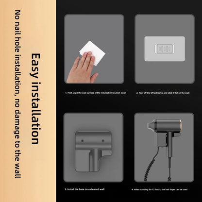 New Hotel And Guesthouse Specific Hair Dryer 1600w High-Power Quick Drying Hole Free Wall Mounted Household Hair Dryer Cylinder