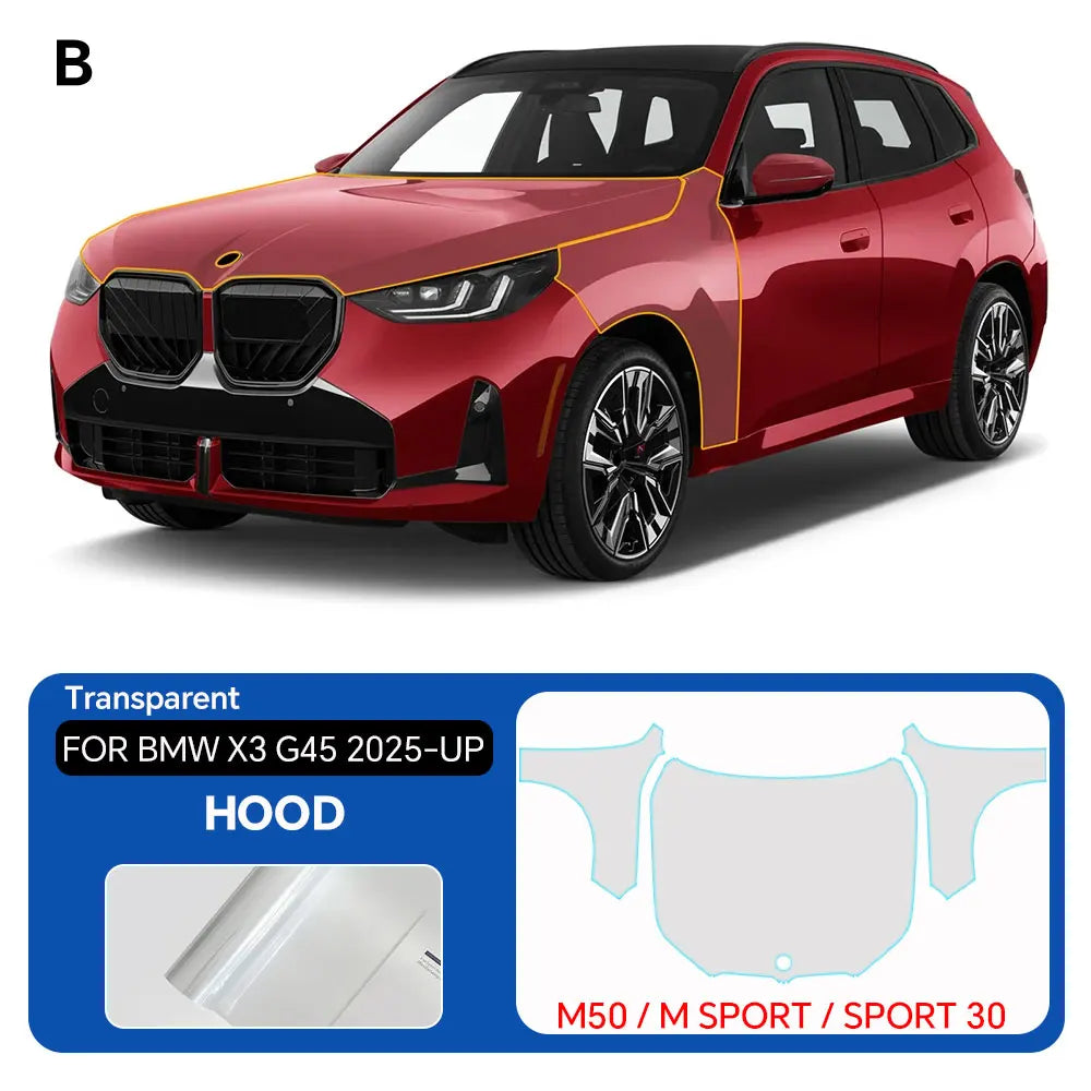 For BMW X3 G45 Sport 30 2025 Full Vehicle Clear Bra PPF Paint Protection Film 9Mil TPU Transparent Anti Scratch Car Wrap Film