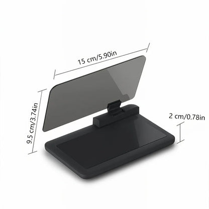 2-in-1 HUD Car Phone Holder, Multifunctional Head Up Display Navigation Mount, Reflective Bracket with One-Handed Use