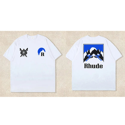 26SS High Street Hip Hop Simple Versatile Rhude Casual Shorts Men Heavy Fabric Letter Print Sports Shorts