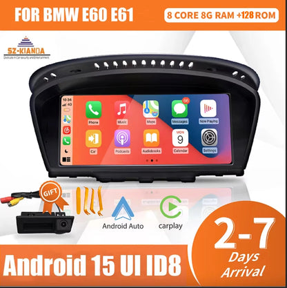 Wireless Apple CarPlay Android 15 Auto Car Multimedia For BMW 5 3 Series E60 E61 E62 E63 E90 E91 E92 E93 CCC CIC Radio GPS 4G