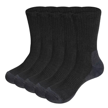 5 Pairs Men Hiking Socks Combed cotton Cushioned man Crew Socks Padded outdoor Jungle green army socks Size 37-44 Shipping free