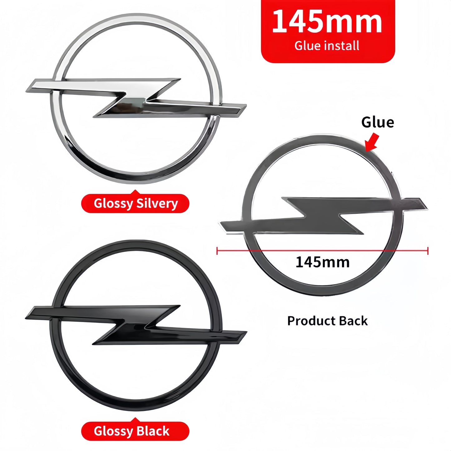 1pcs 3D ABS Car Front Grille Hood Bonnet Emblem Rear Trunk Bumper Badge Logo Sticker for Opel Astra Zafira Insignia Corsa