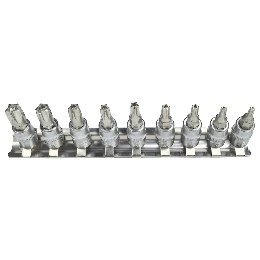 9pcs/set 5 Point Star Torx Screwdriver Bit Drive Socket Pentalobe TS10 TS15 TS20 TS25 TS27 TS30 TS40 TS45 TS50 Tools
