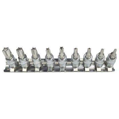 9pcs/set 5 Point Star Torx Screwdriver Bit Drive Socket Pentalobe TS10 TS15 TS20 TS25 TS27 TS30 TS40 TS45 TS50 Tools