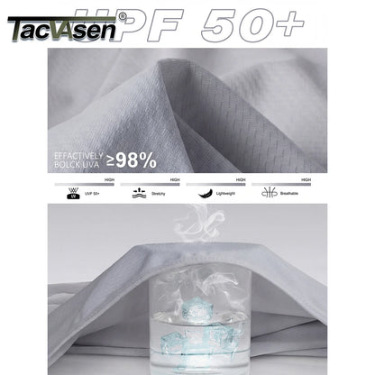 TACVASEN Men's Full Zip UPF 50+ Sun Protection Jacket, Lightweight Hooded Fishing Shirt with 4 Pockets & Thumbholes, Breathable