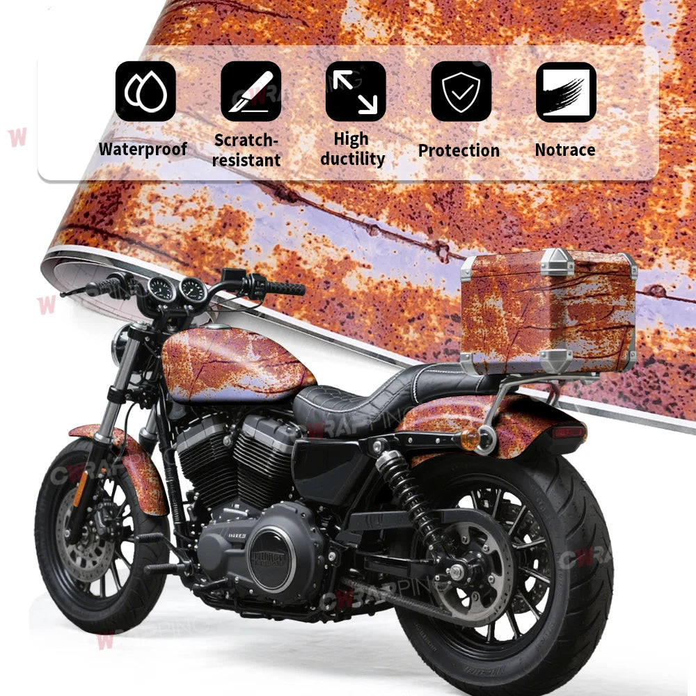 Car Sticker Vinyl Paper for Car Vintage Self-adhesive Film Waterproof Motorcycle Vinyls Rusty Texture Automotive Wrapping Wrap