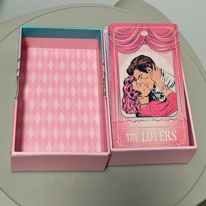Tinseltown Tarot 12*7cm in Rigid Box Pink Vintage Hollywood Inspired Deck 78 Illustrated Cards