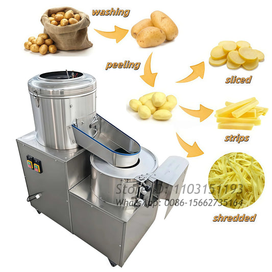Multifunctional Potato Washing And Peeling Machine Taro Cutting Potato Peeler And Slicer Machine Carrot Potato Cleaning Machine