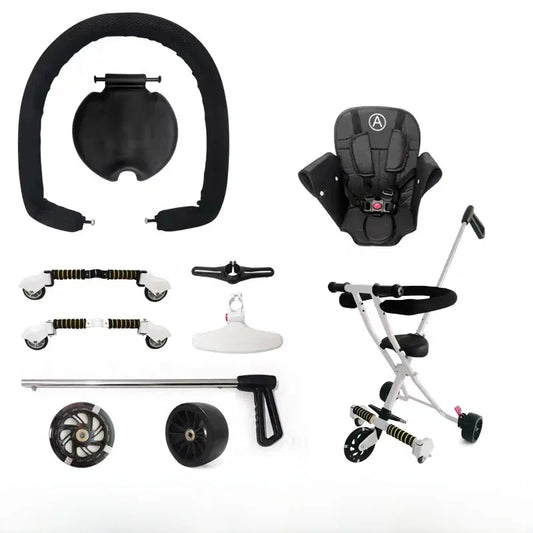 Universal Stroller Accessories Child Wheelchair Safety Rail Auxiliary Wheel Brake Wheel Easy to Push Child-Carrying Device