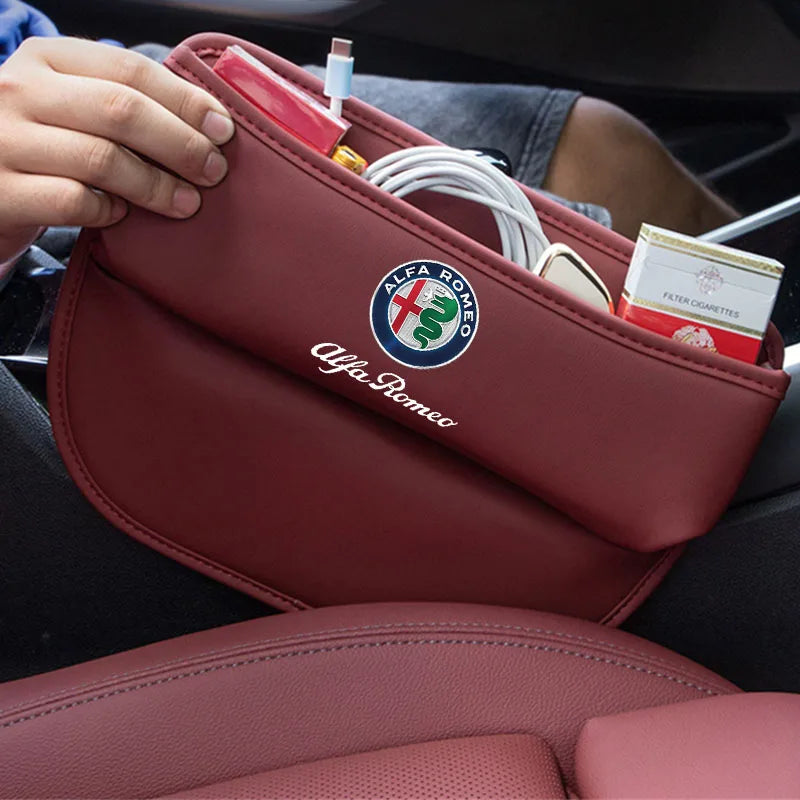Car Storage bag Leather Seat Gap Storage Box For Alfa Romeo STELVIO Giulia 159 Giulietta 147 Mito 156 MTO Sportiva Accessories