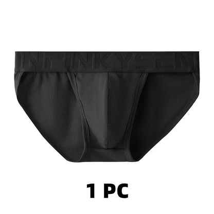 1/2/3 PCS Men's Underwear Mens Breathable Thread Modal Panties Breathable Skin Friendly Mid Rise High Fork Solid Color Briefs